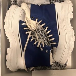 Blue Alexander McQueen boots